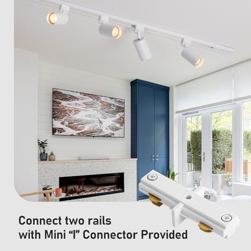 4-Light LED Track Lighting Kit, 3.3FT H Rails, White