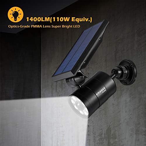 Solar Motion Sensor Spot Lights, Black, 2 Pcs