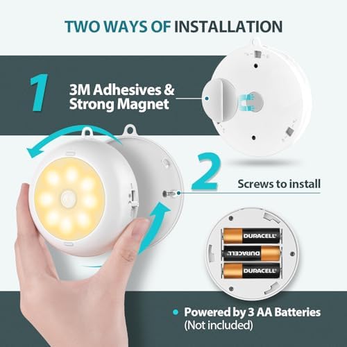 Reoshine AA Battery Under Cabinet Puck Lights, 3 Pack