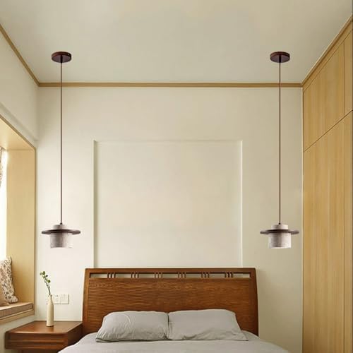 E26 Travertine Hanging Lamp, Natural Yellow