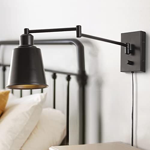 JONATHAN Y Cary 1-Light Plug-in Swing Arm Sconce, Oil Rubbed Bronze
