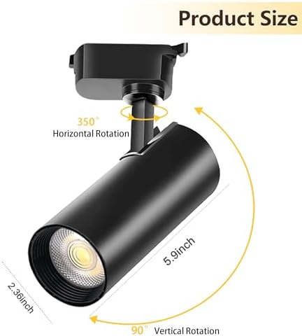 J&L Type Dimmable LED Track Lighting Kit, Adjustable Heads