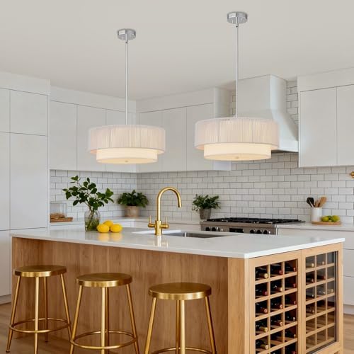Rattan Farmhouse Chandelier, White