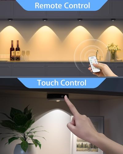 WILLED 6-Pack Rechargeable Puck Lights with Remote Control