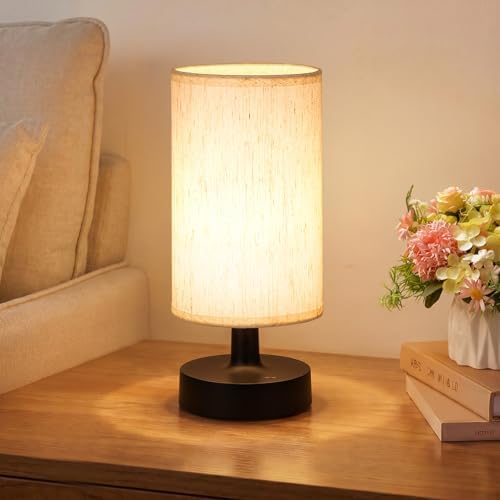 Small Cordless Table Lamp, 4000mAh Rechargeable, Black