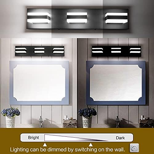SOLFART 3-Light Black LED Bathroom Vanity Light