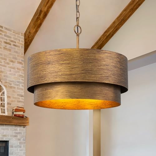 Farmhouse 20" Drum Chandelier, Copper Bronze