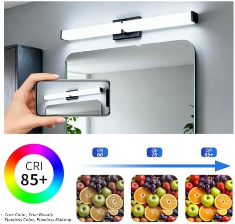 16 Inch Black Dimmable LED Bathroom Vanity Light
