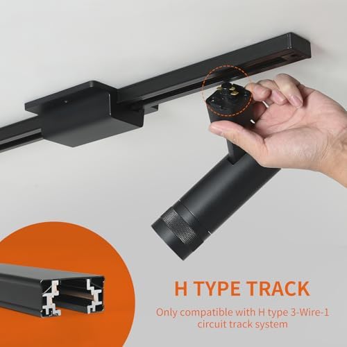 65.6FT H Track Lighting Rail Kit, Black