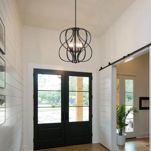 18.5 Inch 5-Light Black Chandelier