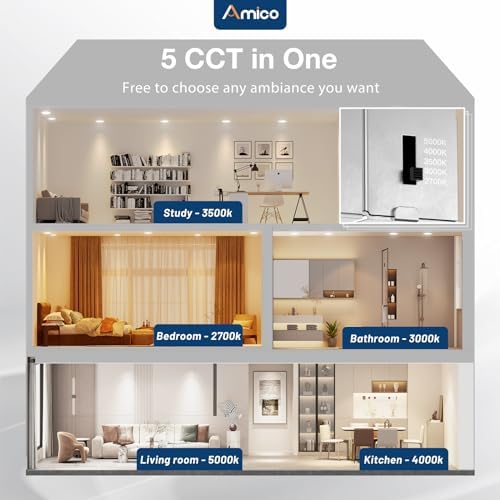 Amico 12 Pack 4 Inch LED Recessed Lighting
