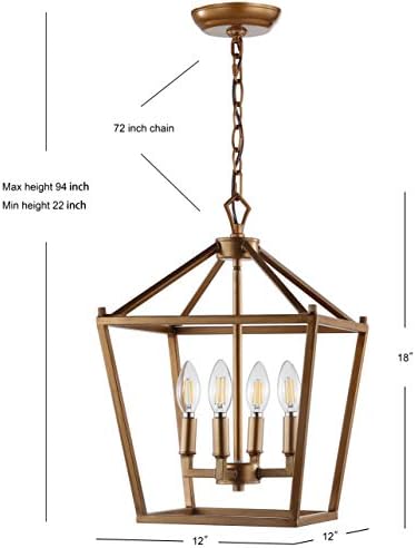 JONATHAN Y 4-Light Pendant, Antique Gold