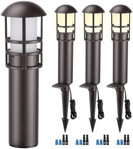 LEONLITE 4-Pack Low Voltage Landscape Pathway Lights, 3W