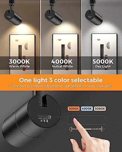 VANoopee 10W LED Track Lighting Heads, Black, 4 Pack