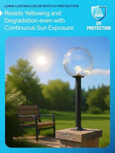 KASTLITE 18" White Acrylic Globe Post Light