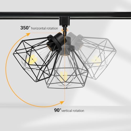 E26 Track Lighting Heads, 4-Light Black