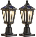 2 Pack Solar Lamp Post Lights, Black