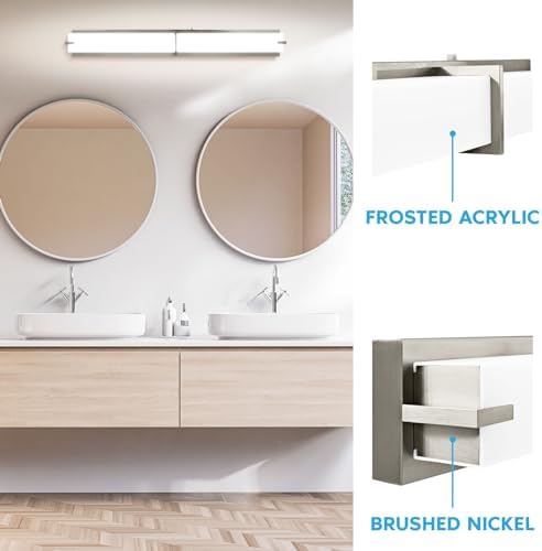LUXRITE 36 Inch LED Vanity Light, Brushed Nickel