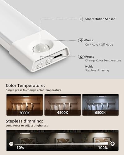 EZVALO 3 Pack 8-Inch Motion Sensor Lights