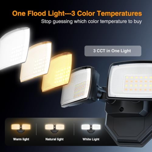 Onforu 3CCT Outdoor Flood Lights, 32W Hardwired Security Light, Yard