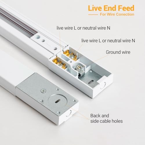 40FT H Track Lighting Rails Kit, White