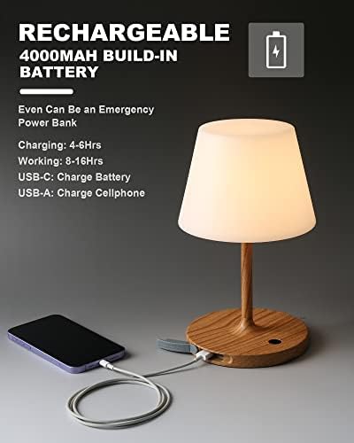 WEILAILUX Outdoor Waterproof Table Lamp, H9.6in