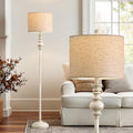 BOBOMOMO 64.25" Antique White Farmhouse Floor Lamp