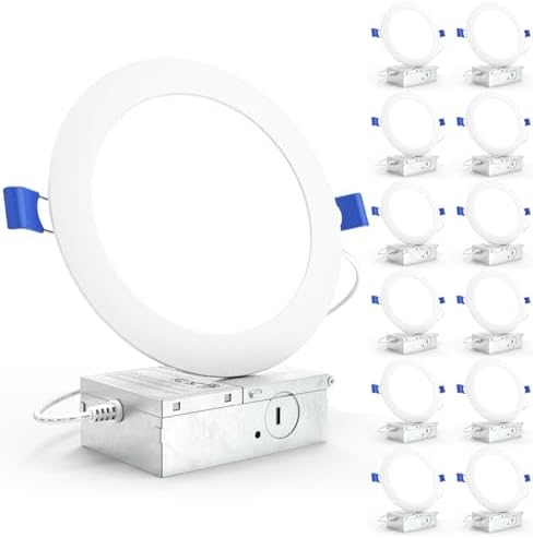 Sunco 12 Pack 6 Inch Canless LED Recessed Light