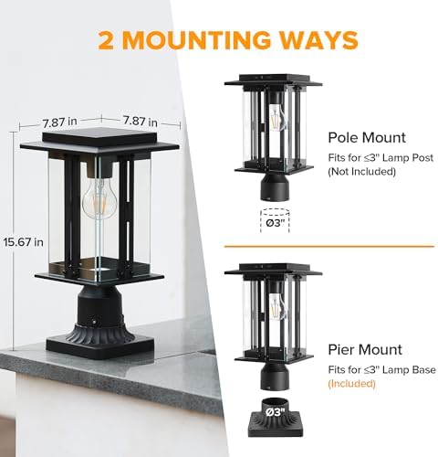 LUTEC 200-Lumen Solar Lamp Post Light