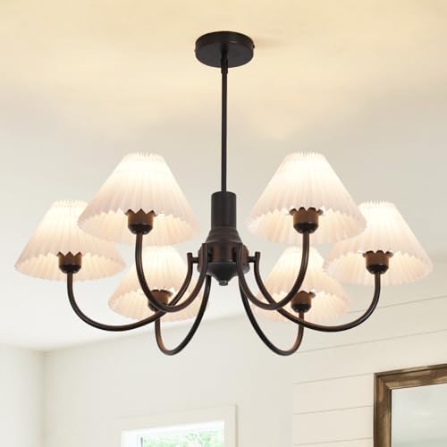 6-Light Modern Black Industrial Farmhouse Chandelier
