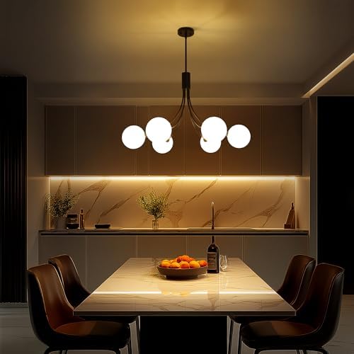6-Light Black Modern Farmhouse Chandelier