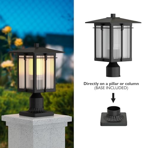 Black Aluminum Outdoor Post Light Fixture