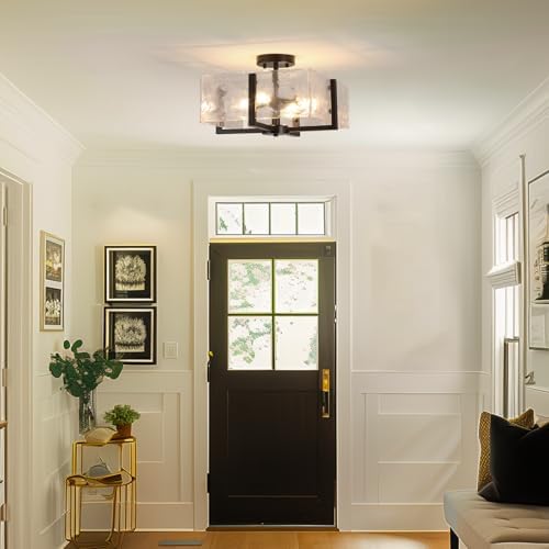 4-Light Semi Flush Mount Ceiling Light, 14.96"