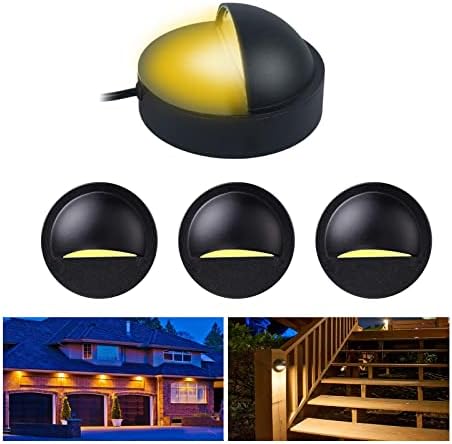 RNEHON 4-Pack 2W Low Voltage LED Deck Lights, Black