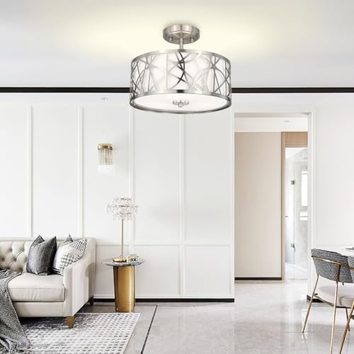 Edwarmlux 3-Light 12.6" Semi Flush Mount Ceiling Light