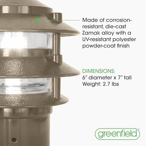 Greenfield PL3TPBLEDBR LED 3-Tier Pathlight, Bronze