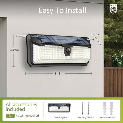 Philips Solar Outdoor Motion Sensor Lights, 258 LEDs