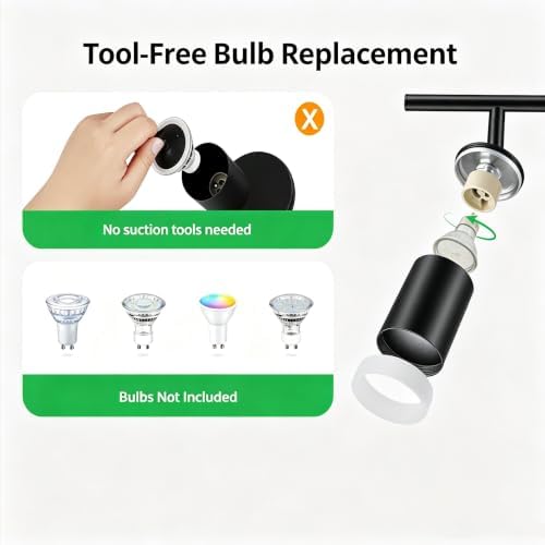 Bojim 6-Light Black Kitchen Track Lighting Fixture