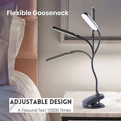 COLORLIFE Clip-On Desk Lamp, 7W, 2600mAH