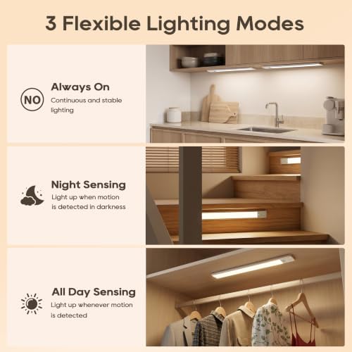 10.5 Inch Rechargeable Motion Sensor Under Cabinet Lights, 2 Pack