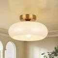 Small 11'' Gold Semi Flush Mount Ceiling Light
