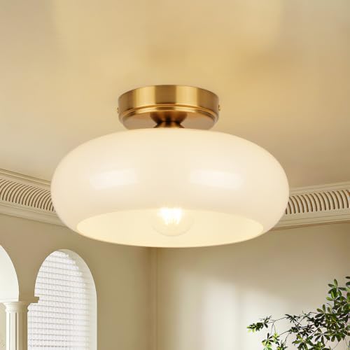 Small 11'' Gold Semi Flush Mount Ceiling Light