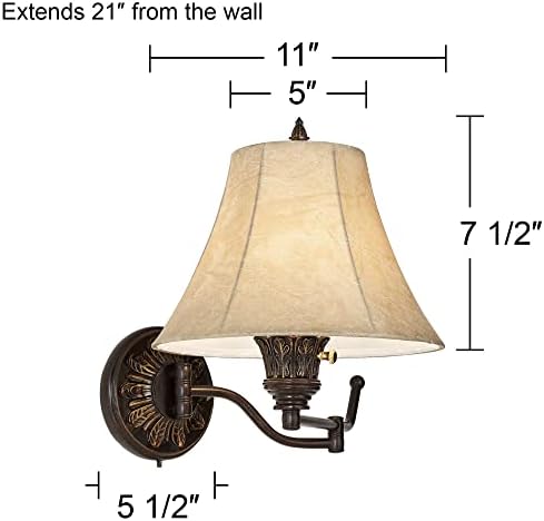 Rosslyn Bronze Plug-in Swing Arm Wall Lamps Set of 2
