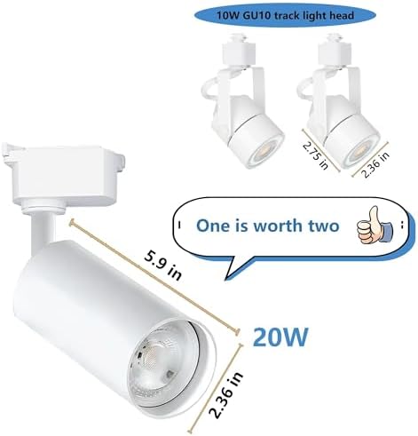 H Type LED White Track Lighting Heads Kit