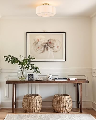 VONLUCE 12.8" 4-Light Drum Semi Flush Mount Ceiling Light