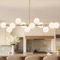 Gold 12-Light Linear Dining Room Chandelier