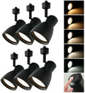 mirrea 6-Pack H-Type LED Track Lighting Heads, Black