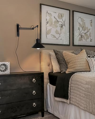 Plug-in Swing Arm Wall Sconce with Dimmable Switch