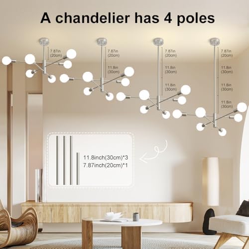Brushed Nickel 6-Light Modern Chandelier