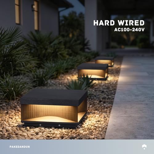 Outdoor Post Lights Hard Wired, 11.81" Glass Column Lights